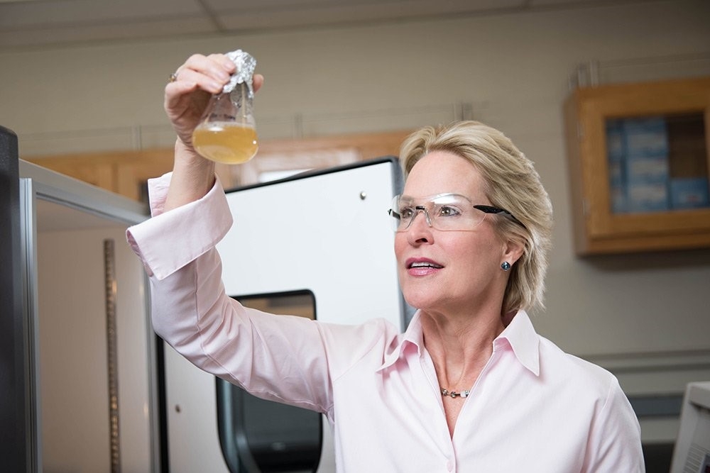 Frances Arnold working in a lab